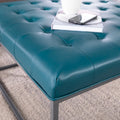 SEI Furniture Healy Tufted Ottoman in Faux Leather