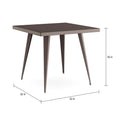 Carbon Loft Swan Industrial Square Metal Dining Table - Not Available