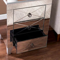 SEI Furniture Churchill Mid-Century Modern Mirrored Side Table with Storage Compartment