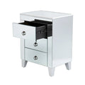 SEI Furniture Churchill Mid-Century Modern Mirrored Side Table with Storage Compartment