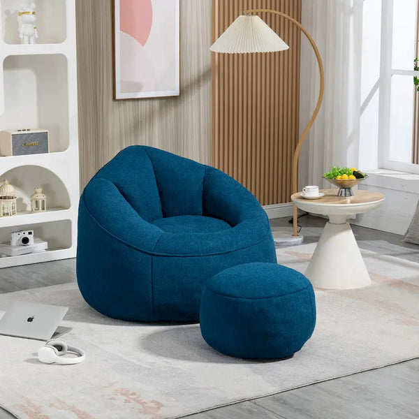 Bean Bag Lounge Chair with Matching Footrest
