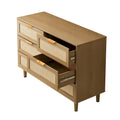 6-Drawer Rattan Wood Dresser