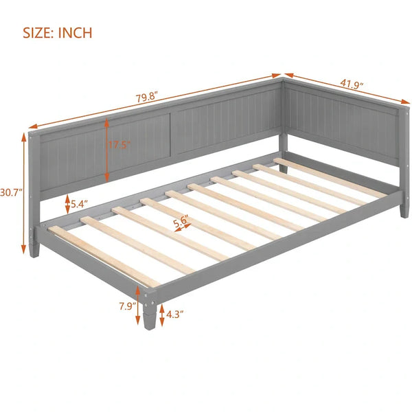 Gray Wooden Twin Daybed