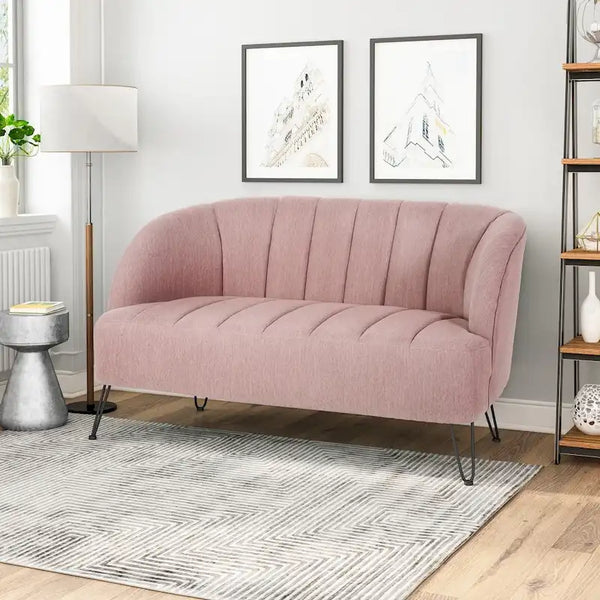 Christopher Knight Home Lupine Contemporary Fabric Loveseat with Hairpin Legs