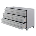 Modern 6 Drawer Dresser with Channeled Front Design