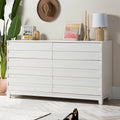 Modern 6 Drawer Dresser with Channeled Front Design