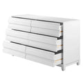 Modern 6 Drawer Dresser with Channeled Front Design