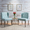 Set of 2 Niclas Wingback Studded Fabric Accent Chairs by Christopher Knight Home