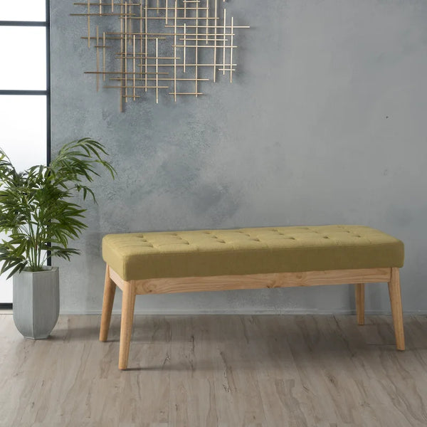 Christopher Knight Home Saxon Mid-Century Tufted Fabric Ottoman Bench - 43" L x 15.75" W x 17" H