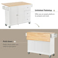 Mobile Kitchen Island on Wheels with Solid Wood Top and Locking Casters