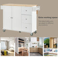 Mobile Kitchen Island on Wheels with Solid Wood Top and Locking Casters