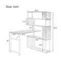 Modern Computer Desk with 5-Tier Shelves – Space-Saving Rotatable Workstation