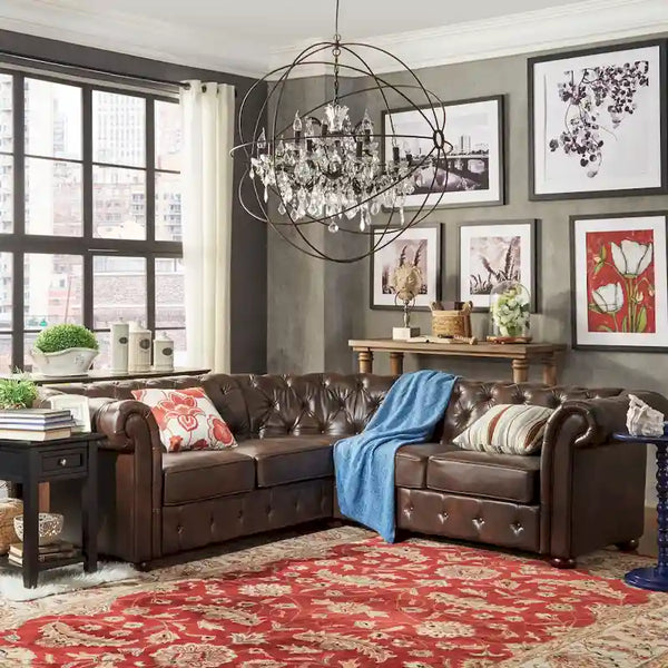 Gdansk 5-Person L-Shaped Chesterfield Sectional Sofa