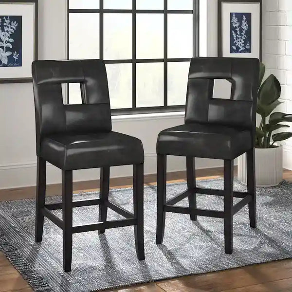 Brda Keyhole Counter Height High Back Stools - Set of 2