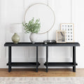 Nathan James Virgo Farmhouse 2-Tier Console Table with Wire-Brushed Wood Finish