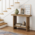 Nathan James Virgo Farmhouse 2-Tier Console Table with Wire-Brushed Wood Finish
