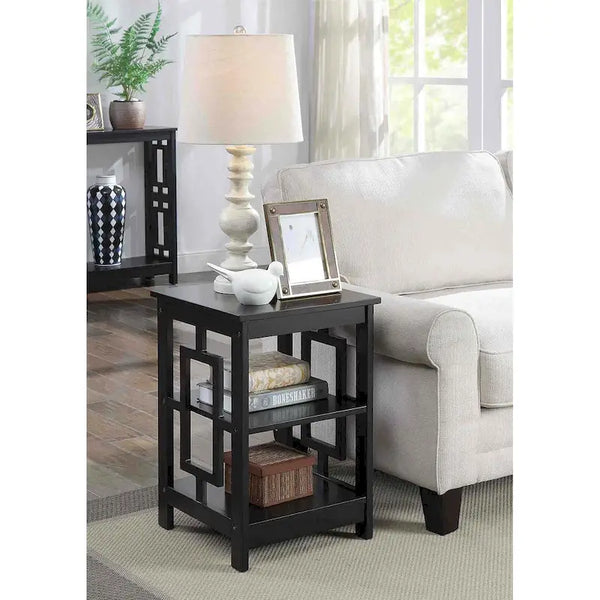 Convenience Concepts Town Square End Table Featuring Shelves