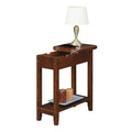 American Heritage Flip Top End Table with Charging Station and Shelf by Convenience Concepts