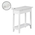 American Heritage Flip Top End Table with Charging Station and Shelf by Convenience Concepts