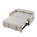 Convertible Sofa Bed Loveseat with Adjustable Backrest, Storage Pockets, and 2 Soft Pillows