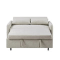 Convertible Sofa Bed Loveseat with Adjustable Backrest, Storage Pockets, and 2 Soft Pillows