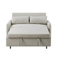 Convertible Sofa Bed Loveseat with Adjustable Backrest, Storage Pockets, and 2 Soft Pillows