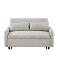 Convertible Sofa Bed Loveseat with Adjustable Backrest, Storage Pockets, and 2 Soft Pillows