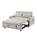 Convertible Sofa Bed Loveseat with Adjustable Backrest, Storage Pockets, and 2 Soft Pillows