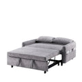Convertible Sofa Bed Loveseat with Adjustable Backrest, Storage Pockets, and 2 Soft Pillows