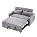 Convertible Sofa Bed Loveseat with Adjustable Backrest, Storage Pockets, and 2 Soft Pillows