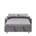Convertible Sofa Bed Loveseat with Adjustable Backrest, Storage Pockets, and 2 Soft Pillows
