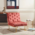 Corvus Savannah Tufted Velvet Lounge Chair with Upholstered Accent
