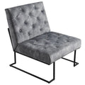 Corvus Savannah Tufted Velvet Lounge Chair with Upholstered Accent