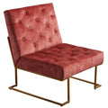 Corvus Savannah Tufted Velvet Lounge Chair with Upholstered Accent