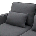 Merax 104 Modern 4-Seater Linen Sofa with Armrest Pockets and 4 Pillows - Minimalist Design