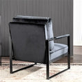 Hosam 25.4 Velvet Upholstered Chair with Metal Arms