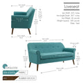Porthos Home Ruth Small Fabric Loveseat Sofa with Rubberwood Frame