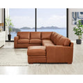 Hydeline Dillon Right-Facing Sectional Sofa with Chaise in Top Grain Leather