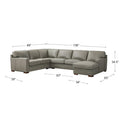 Hydeline Dillon Right-Facing Sectional Sofa with Chaise in Top Grain Leather