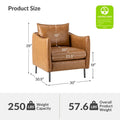 Set of 2 Jaime Modern Vegan Leather Accent Chairs with Metal Legs by HULALA HOME