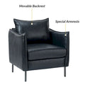 Set of 2 Jaime Modern Vegan Leather Accent Chairs with Metal Legs by HULALA HOME