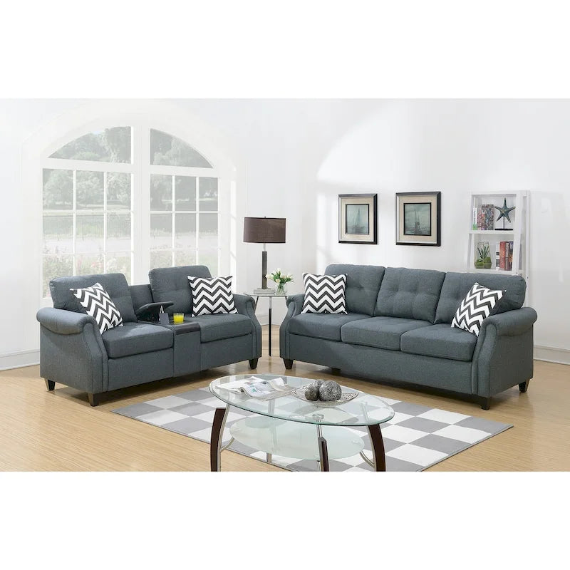 Two-Piece Sofa Set Featuring Decorative Accent Pillows