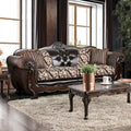 Rend Classic Faux Leather Tufted Sofa with Rolled Arms by Furniture of America