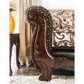Rend Classic Faux Leather Tufted Sofa with Rolled Arms by Furniture of America