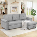 Cozy Classic L-Shaped Pull-Out Sleeper Sectional Sofa