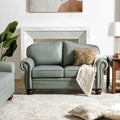 Angel Transitional Genuine Leather Sofa with Tufted Backrest by HULALA HOME
