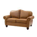Angel Transitional Genuine Leather Sofa with Tufted Backrest by HULALA HOME