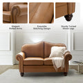 Angel Transitional Genuine Leather Sofa with Tufted Backrest by HULALA HOME