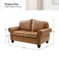 Angel Transitional Genuine Leather Sofa with Tufted Backrest by HULALA HOME