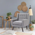Contemporary Linen Button-Tufted Accent Chair
